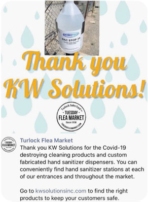 Thank you KW Solutions from the Turlock Sales Yard flea market